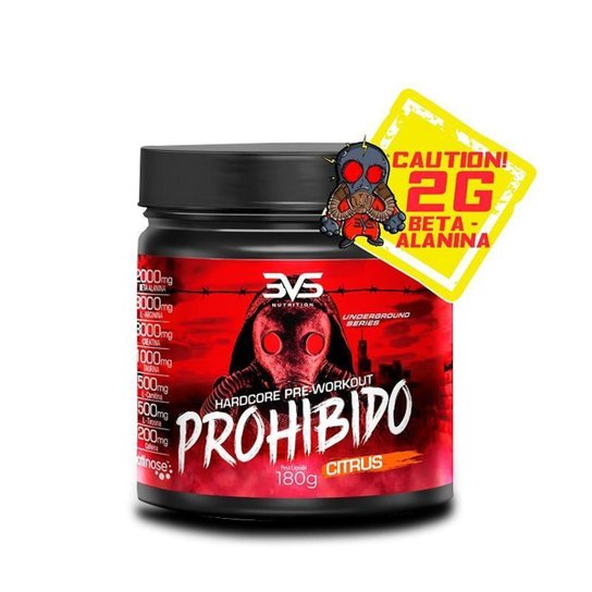 Pré-Treino Prohibido 3VS Nutrition - 180g Menor preço em Pré-Treino Prohibido 3VS Nutrition - 180g