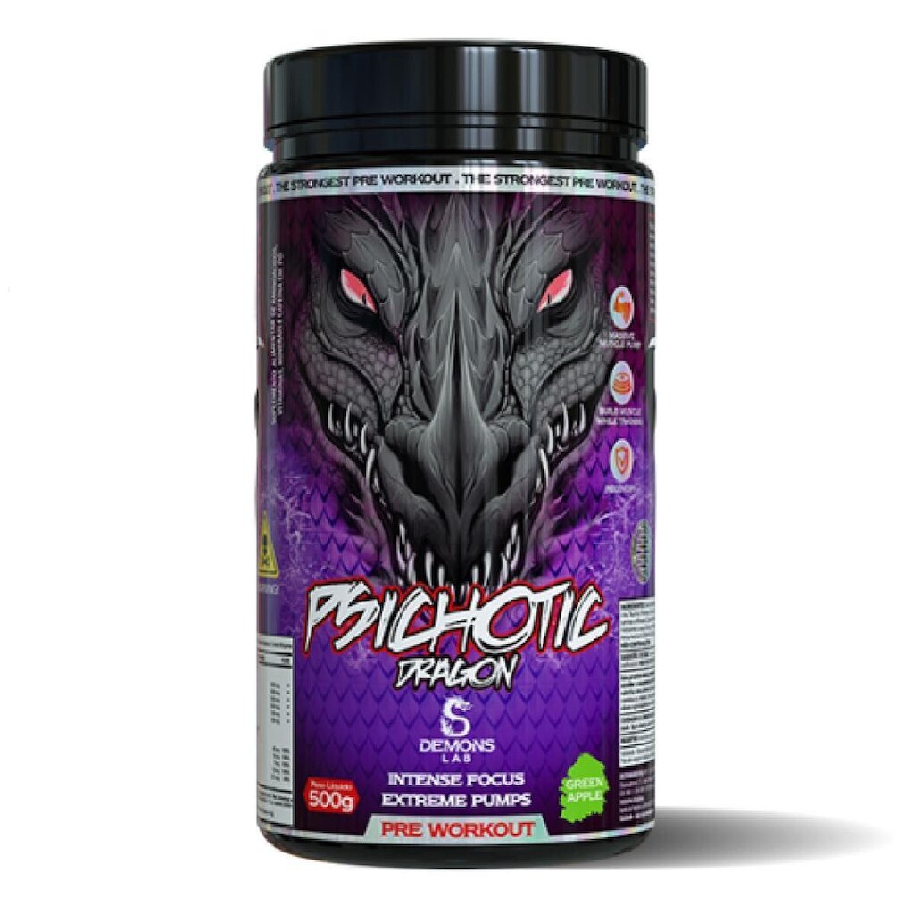 Pré Treino Psichotic Dragon Green 500g Demons Lab