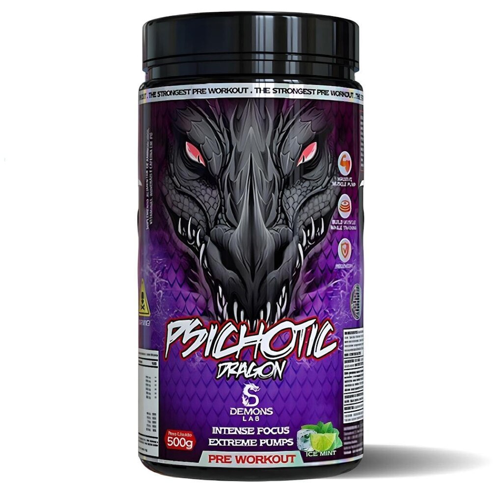 Pré Treino Psichotic Dragon Ice Mint 500g Demons Lab