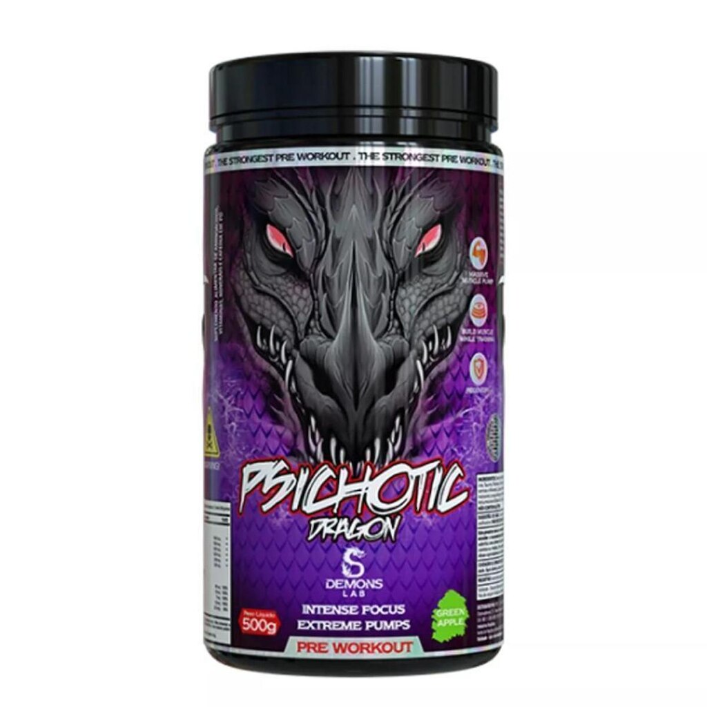 Pre Treino Psichotic Dragon Maça Verde 500g - Demons Lab