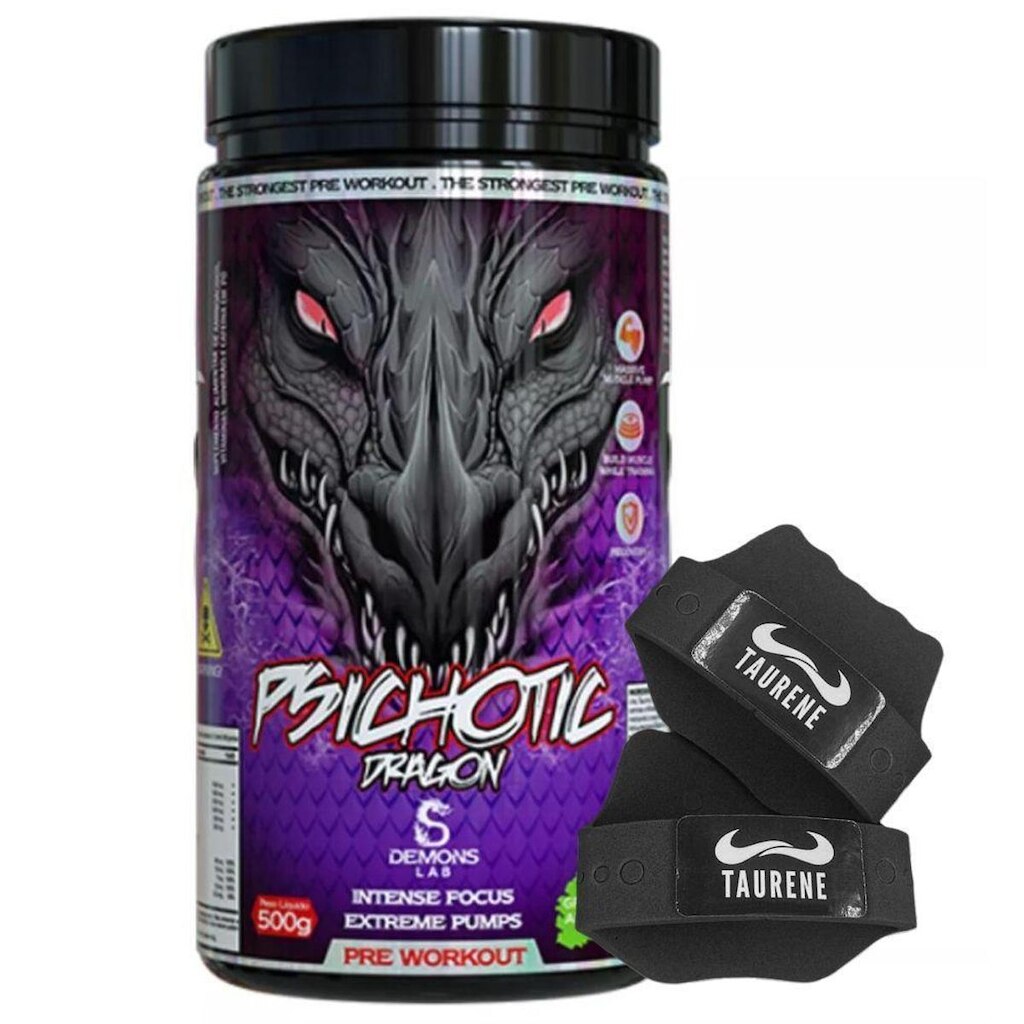 Pre Treino Psichotic Dragon Maça Verde 500g Luva Demons Lab