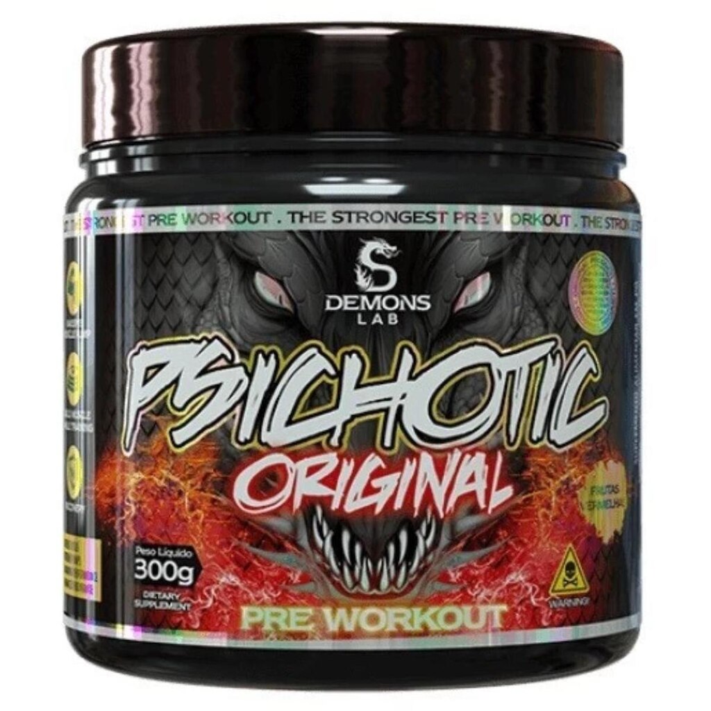 Pré treino Psichotic Original 300g Demons Lab Sabor Fruit Punch