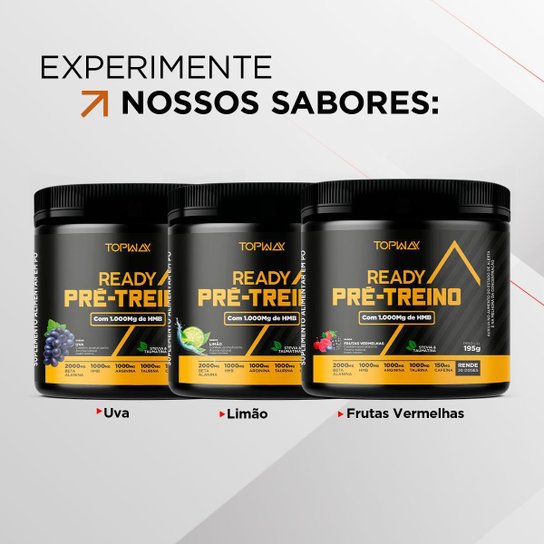 Pré Treino Ready Com Hmb E Cafeína 195G Sabor Limão Topway