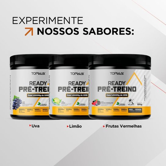 Pré Treino Ready Com Hmb Sem Cafeína 195G Topway Sabor Limão