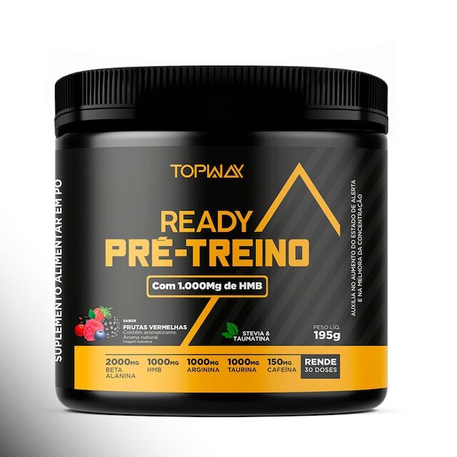 Pré Treino Ready Hmb E Cafeína 195G Topway Frutas Vermelhas