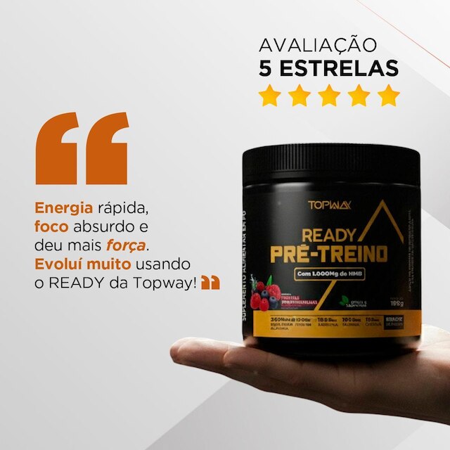 Pré Treino Ready Hmb E Cafeína 195G Topway Frutas Vermelhas