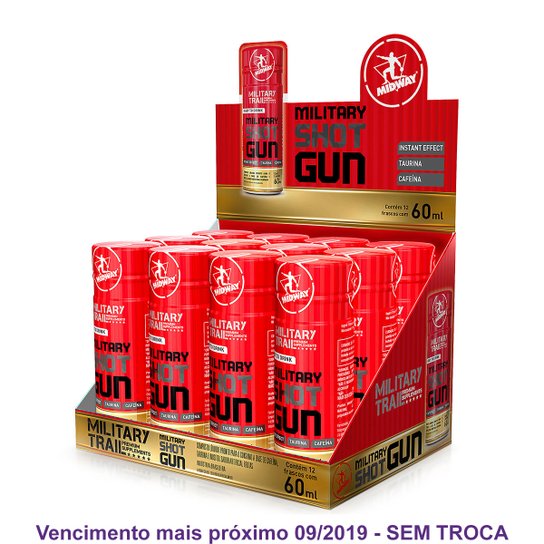 Pré Treino Shot Gun à base de cafeína e taurina Midway 60 mL -