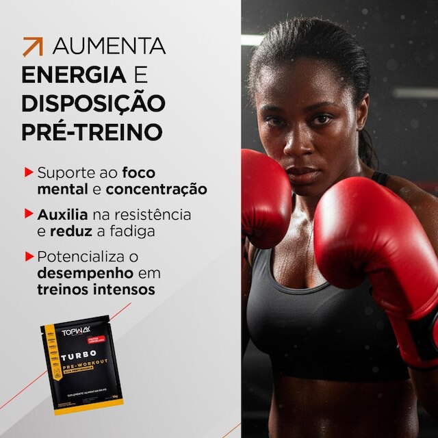 Pré Treino Turbo Frutas Vermelhas 300G Topway 10 Sachê 10G
