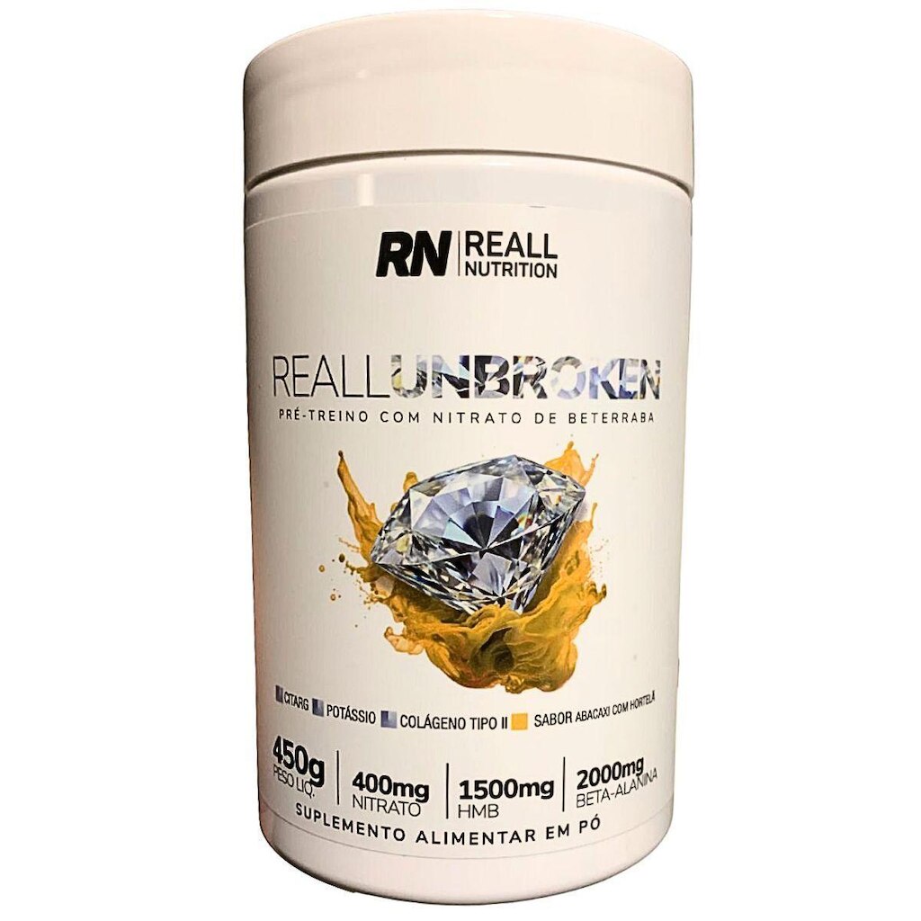 Pré-Treino Unbroken Reall Nutrition 450g Citarg Hmb Nitrato