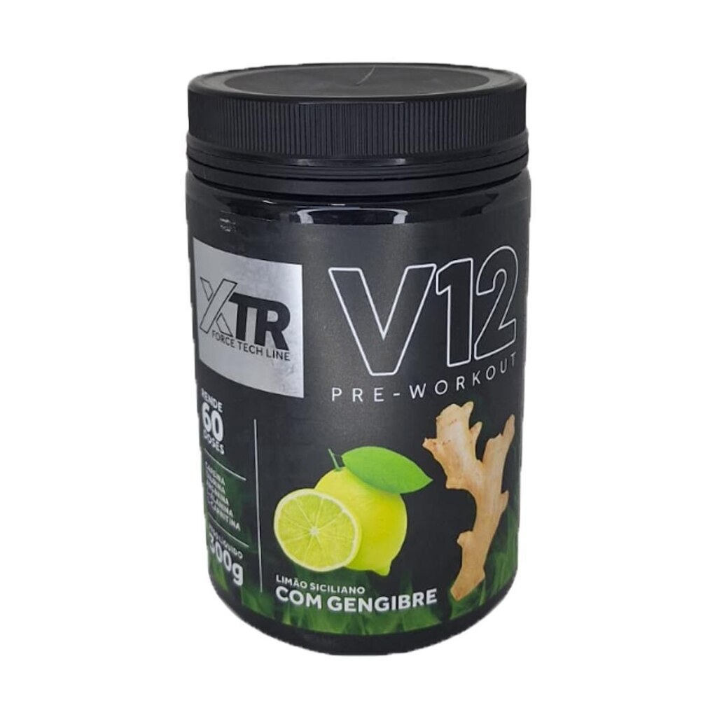Pré Treino V12 Sabor Limão Siciliano Com Gengibre 300g