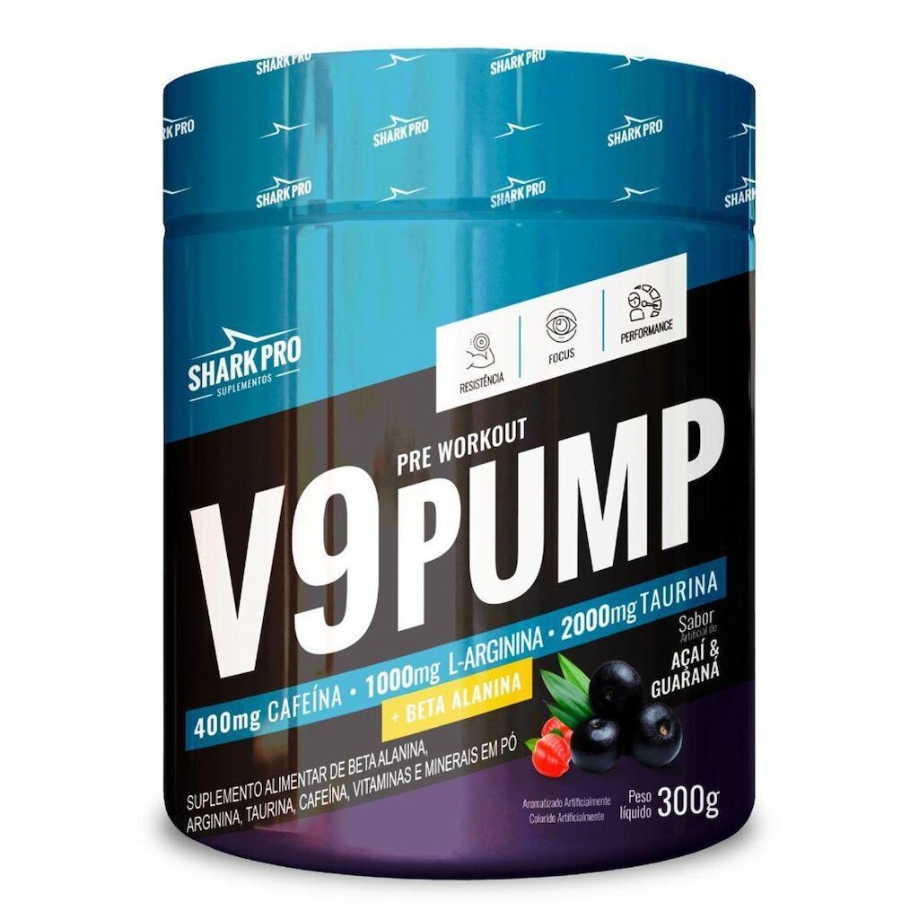 Pre Treino V9 Pump 300g Acai Guarana - Shark Pro