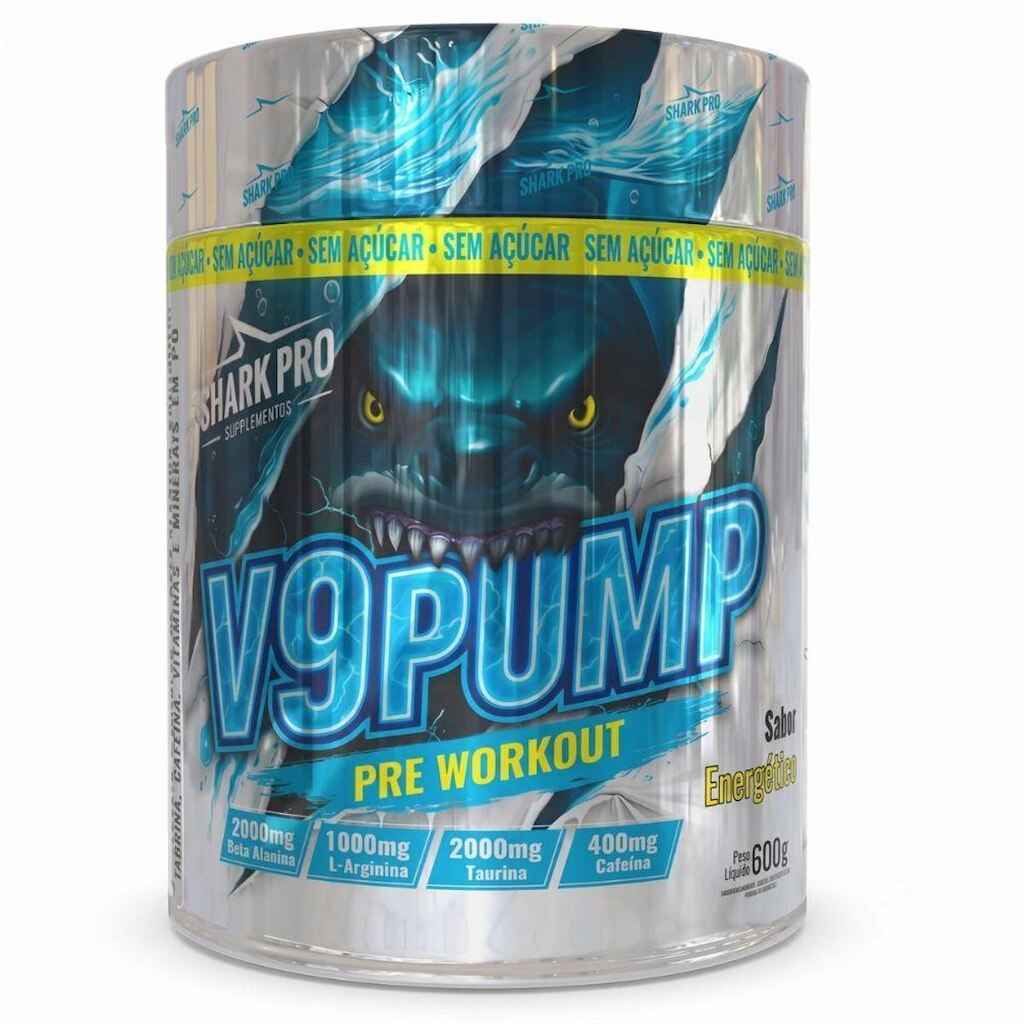 Pre Treino V9 Pump 600g Energetico - Shark Pro