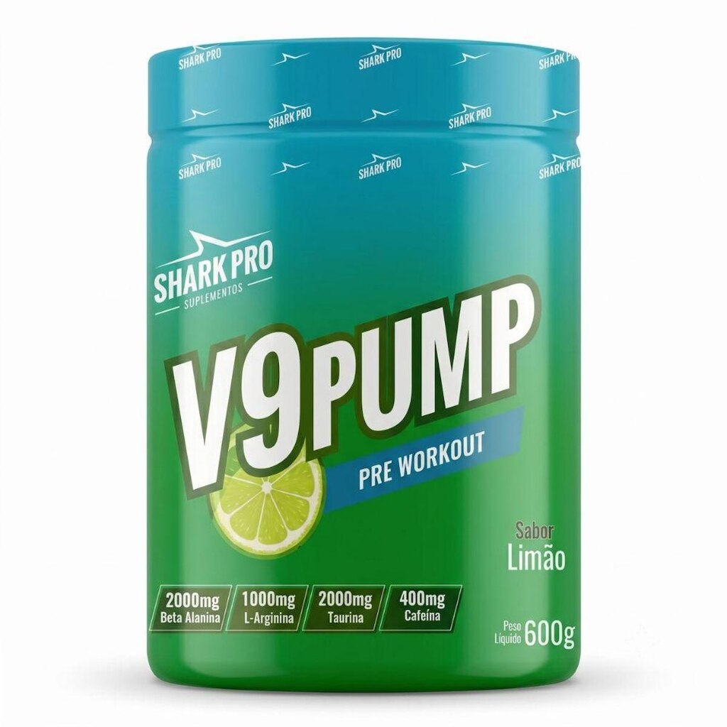 Pre Treino V9 Pump 600g Refrigerante Limao - Shark Pro