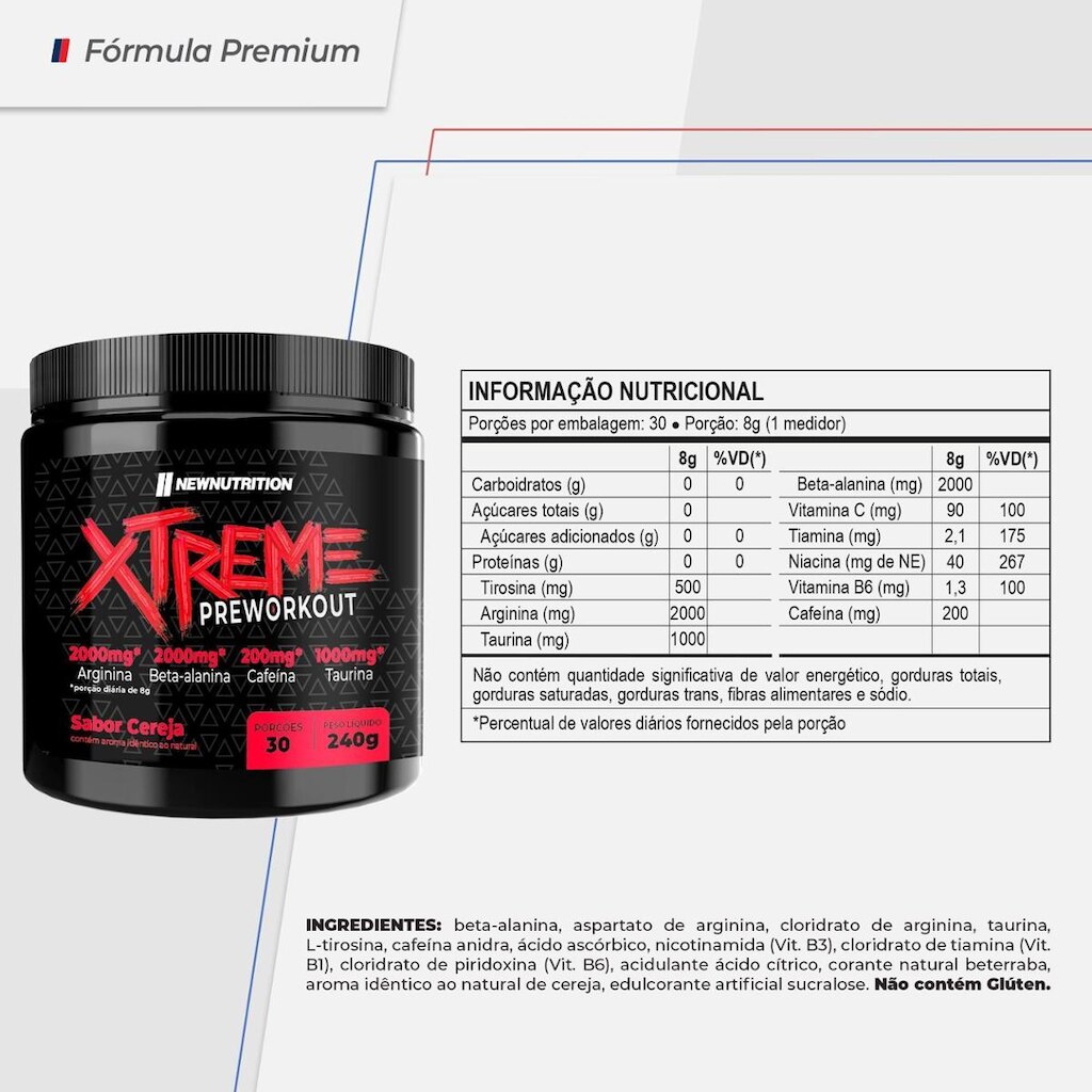 Pré Treino Xtreme 240g Cereja
