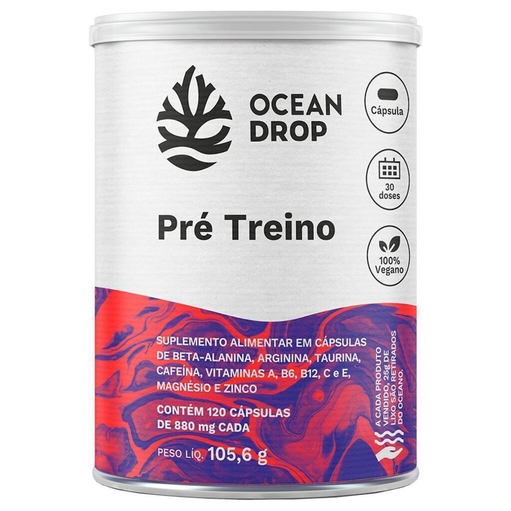Pre Workout 880mg 120 Capsulas Ocean Drop