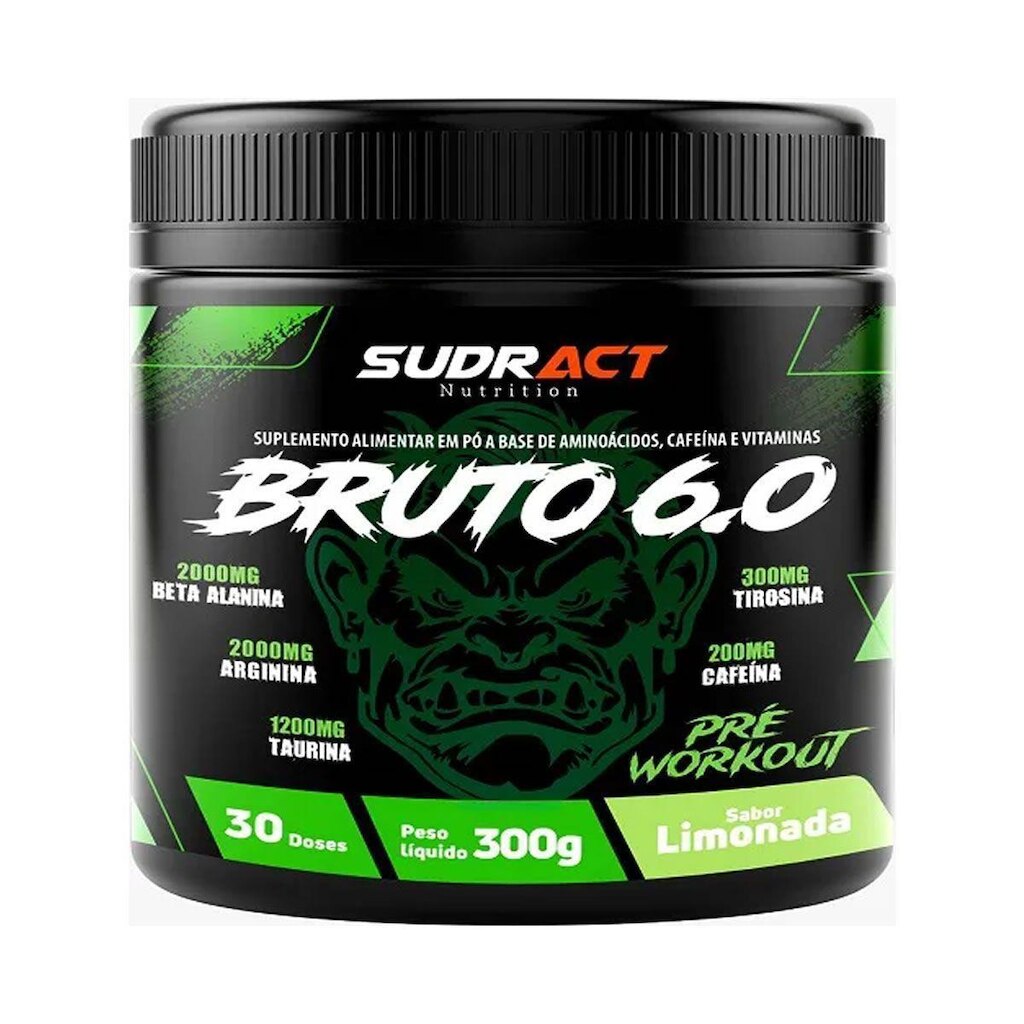 Pre Workout Bruto 6.0 - 300g Limonada - Sudract Nutrition