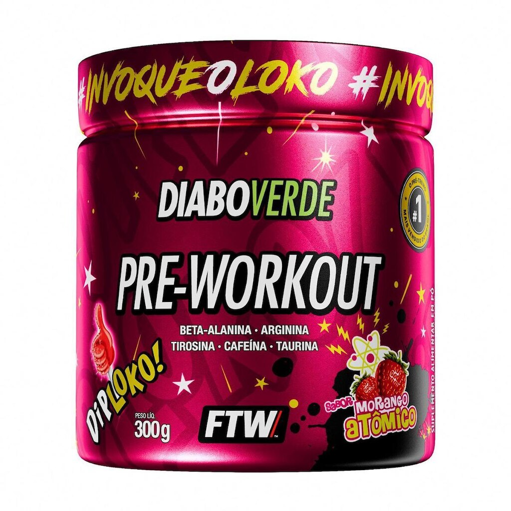 Pré Workout Dip Loko 300g Diabo Verde FTW