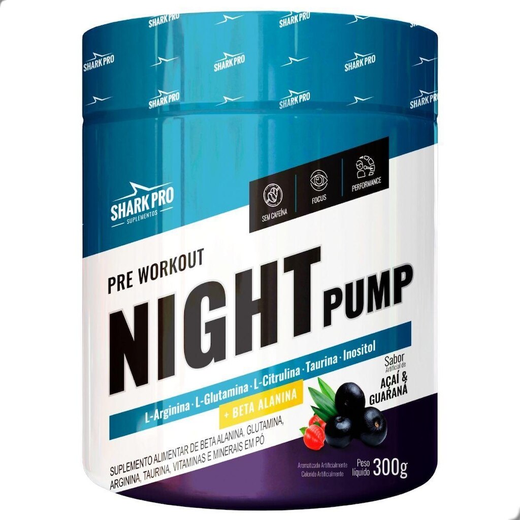 Pre Workout Night Pump Sem Cafeina 300g Shark Pro