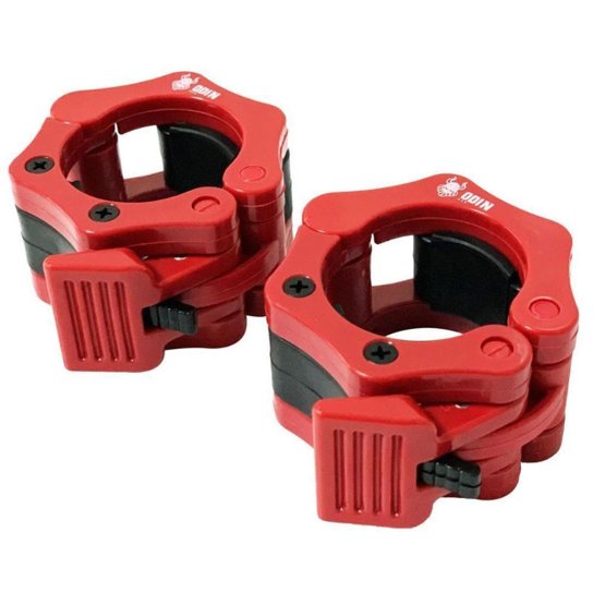 Presilha para Barra Olímpica Lock Jaw Par 50mm Odin Fit - Vermelho Menor preço em Presilha para Barra Olímpica Lock Jaw Par 50mm Odin Fit - Vermelho