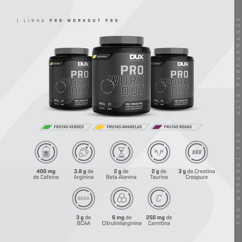 PRO WORKOUT - 600G Frutas Roxas - Pote 600g