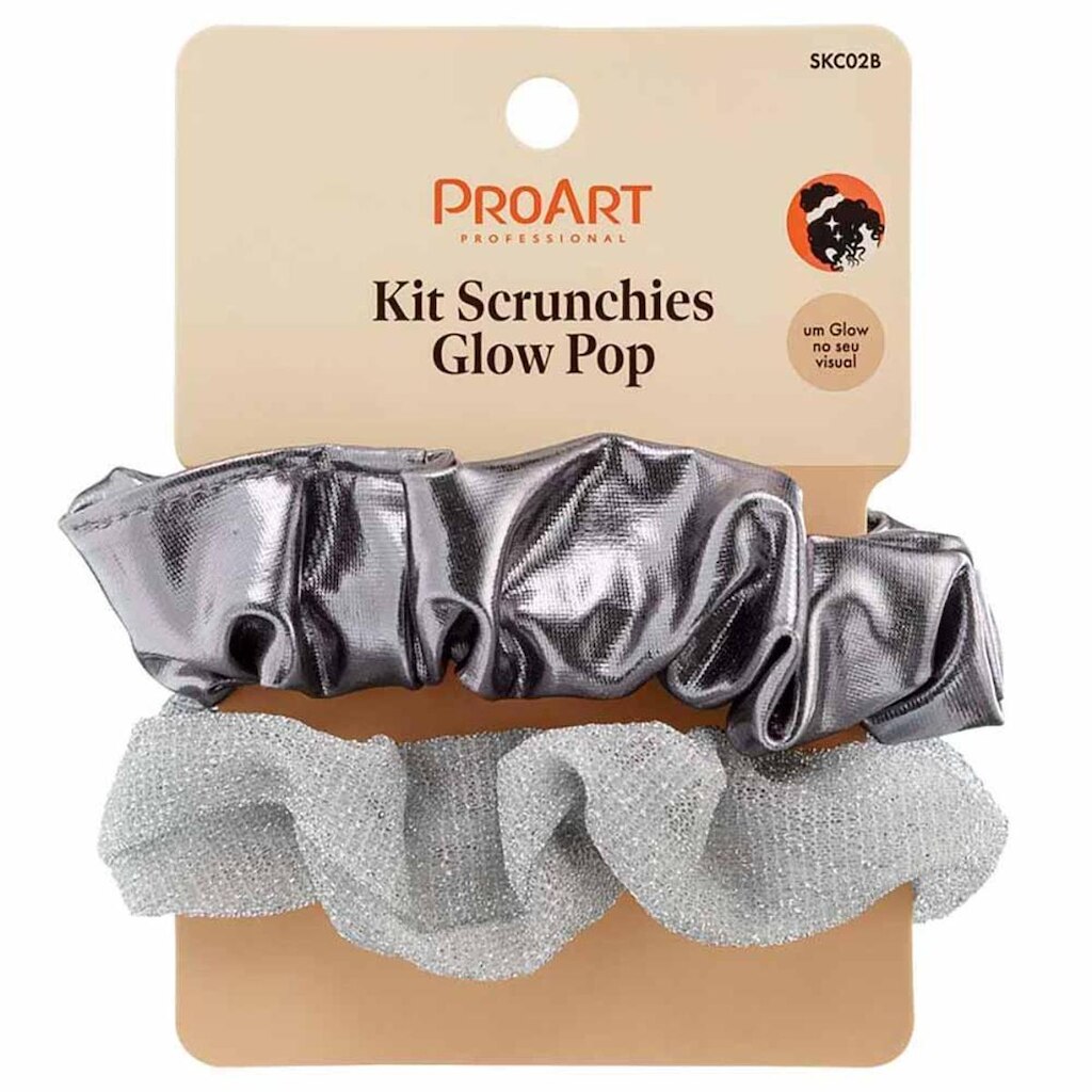 ProArt Glow Pop Kit - 2 Peças de Scrunchie Prata Kit