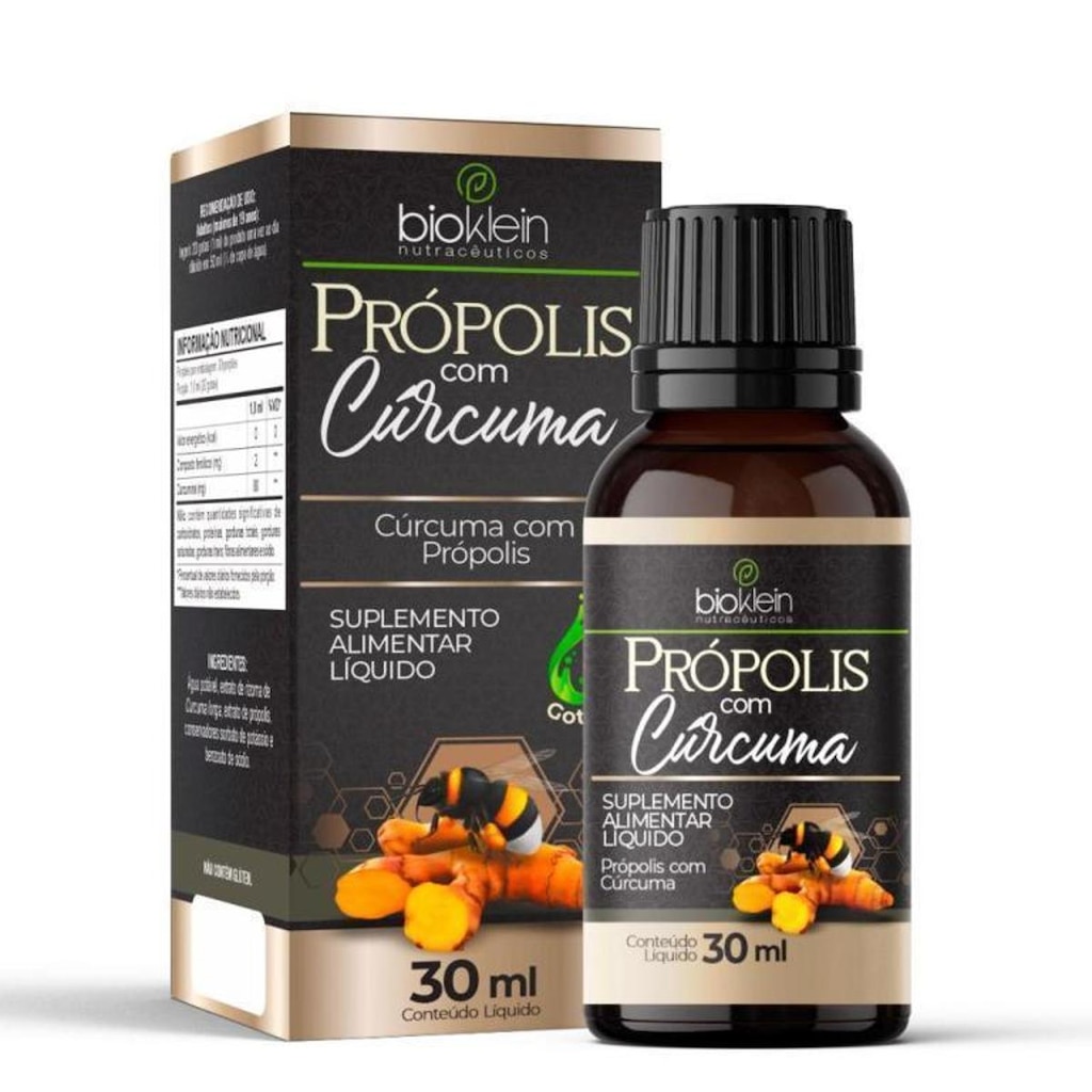 Própolis com Cúrcuma Gotas 30ml Imunidade Natural - Bioklein
