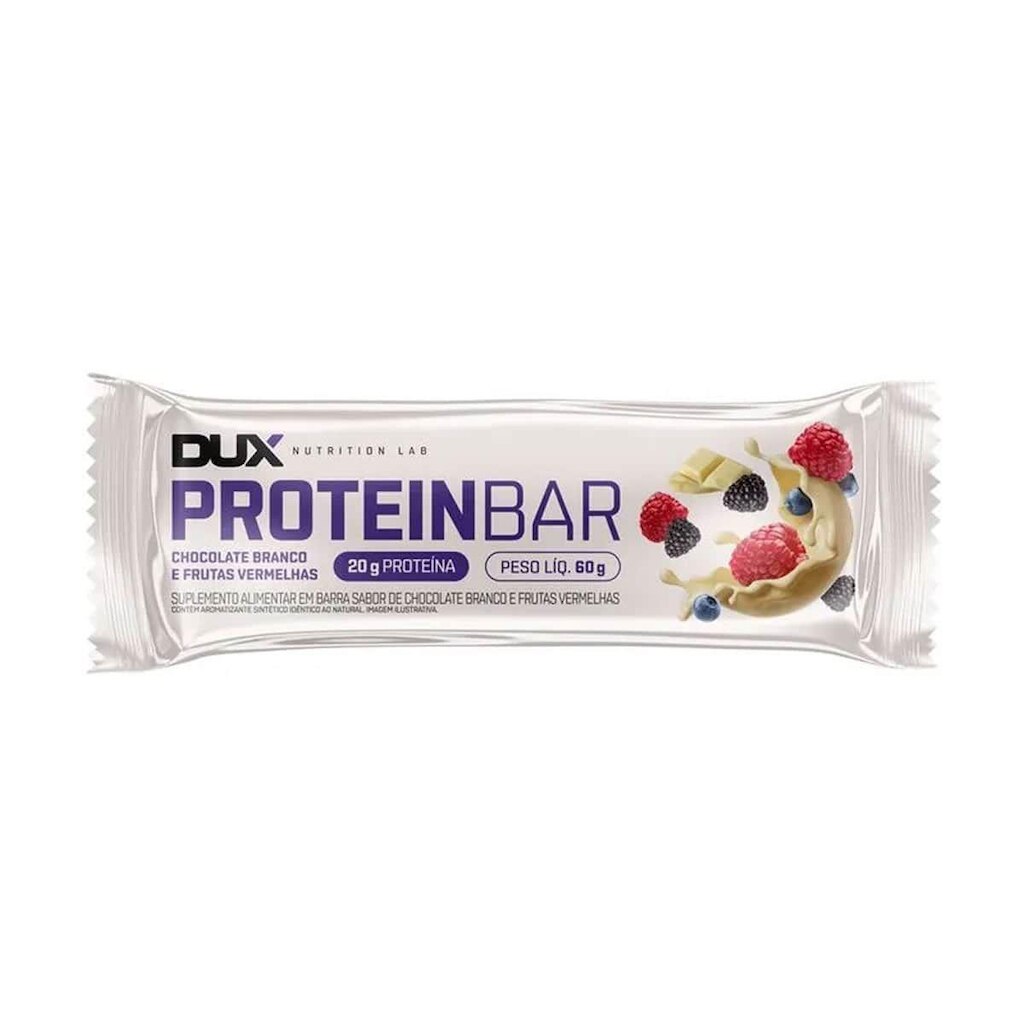 Protein Bar - 1 Unidade 60g Chocolate Branco e Frutas Vermelhas - Dux Nutrition