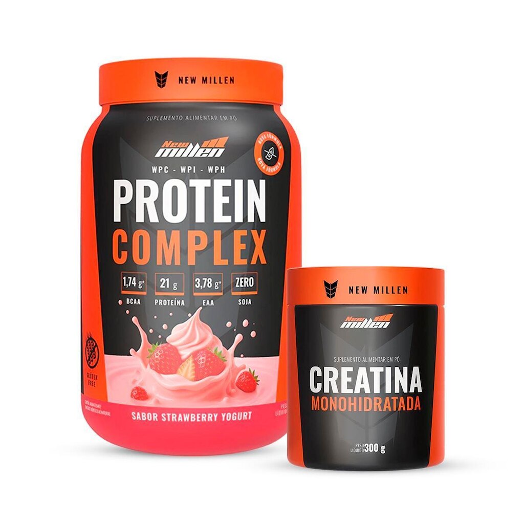 Protein Complex 3W e Creatina 300g New Millen