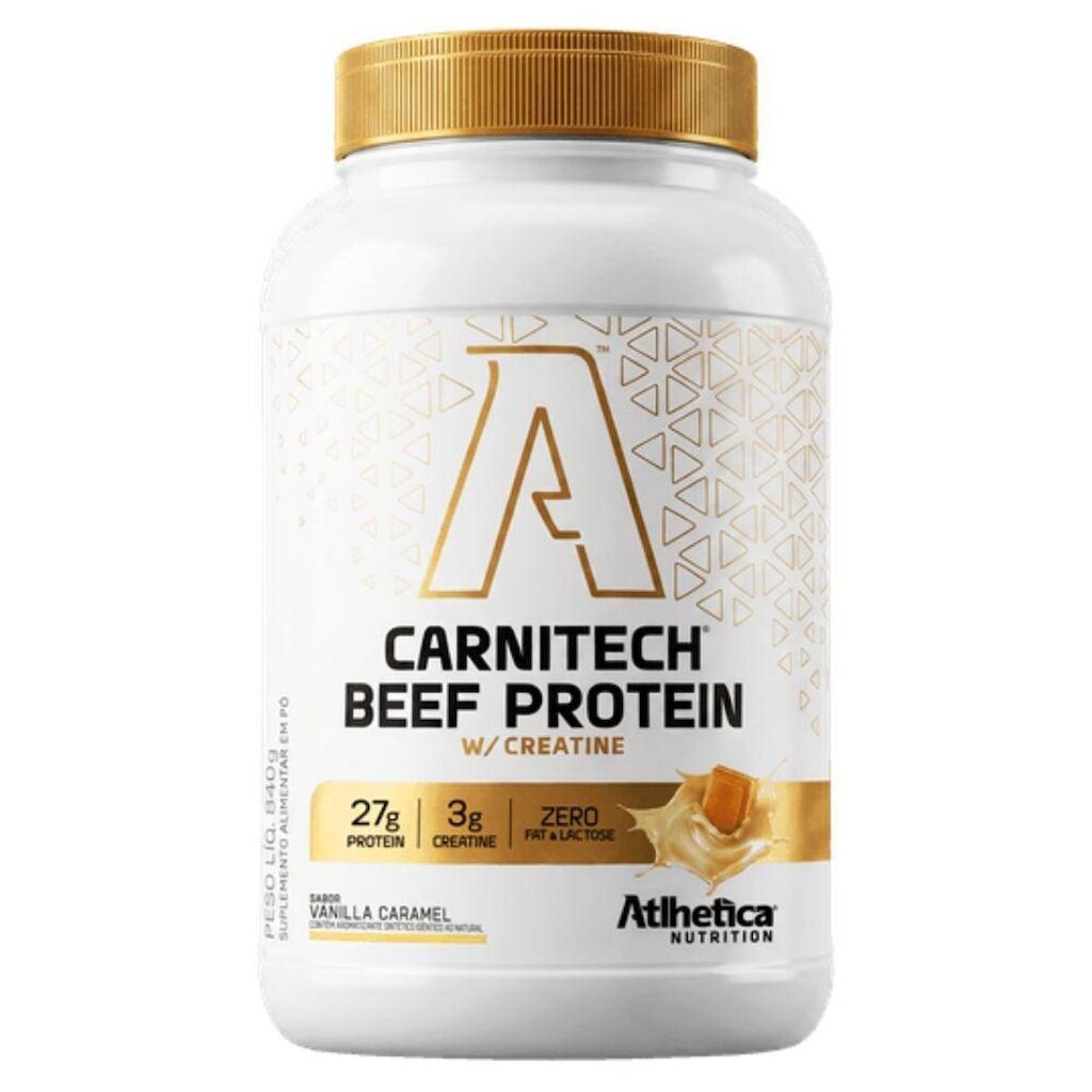 Proteina Bovina Carnitech Vanilla Caramel 840g - Atlhetica