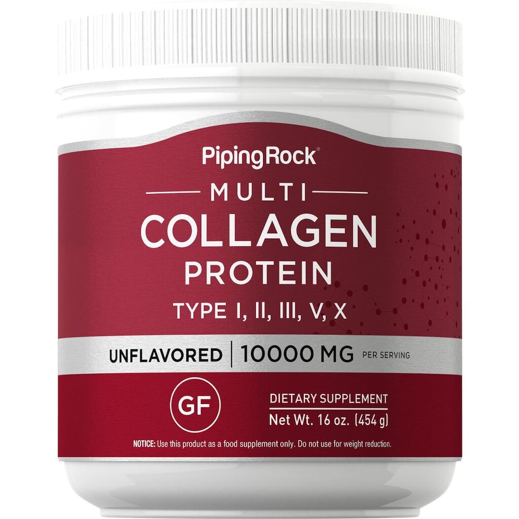 Proteína de colágeno em pó Piping Rock Multi 16 onças sem sabor