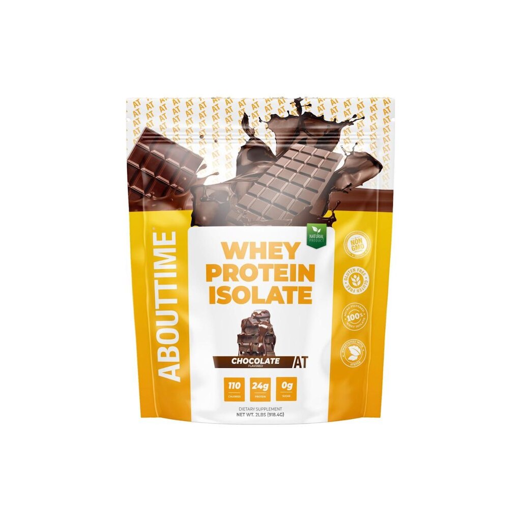 Proteína de soro de leite isolada em pó About Time Chocolate 24g