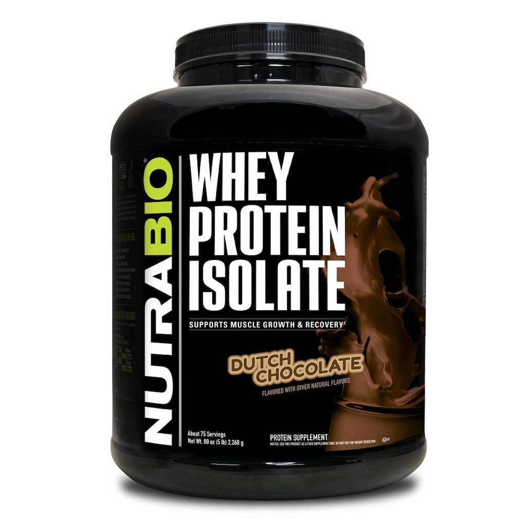 Proteína em pó NutraBio 100% Whey Isolate Chocolate Holandês 2,27 kg