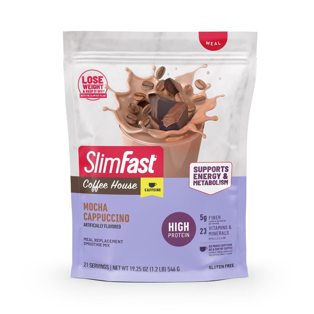 Proteína em pó SlimFast, café com alto teor de proteína, mocha, cappuccino