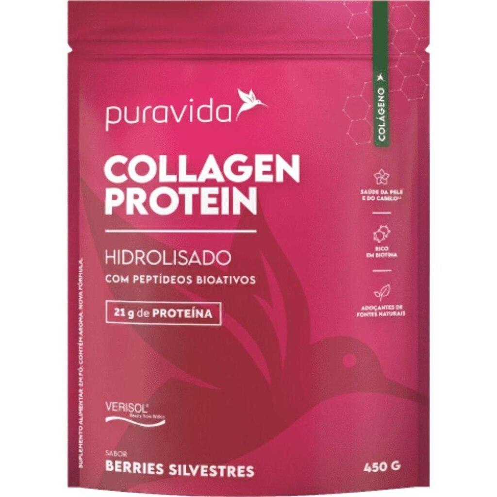 Proteina Hidrolisada Berries Silvestres 450g - PuraVida