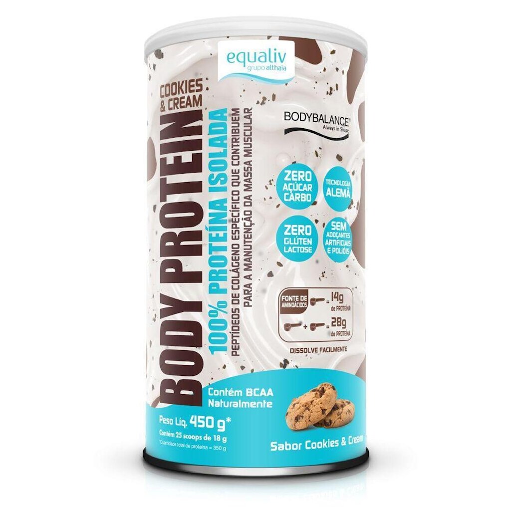 Proteina Isolada Sem Lactose Cookies Cream 450g - Equaliv