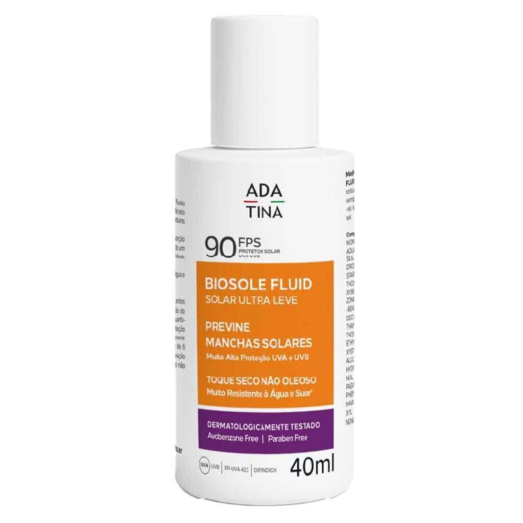 Protetor Solar Ada Tina Biosole Fluid Solar Ultra Leve FPS90 40ml