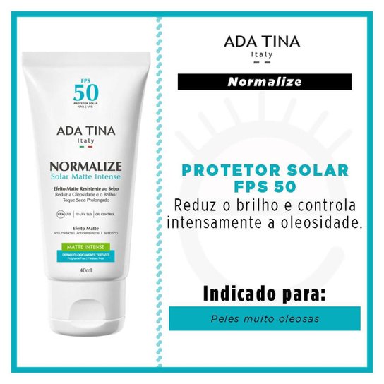 Protetor Solar Ada Tina - Normalize Solar Matte Intense FPS50 40ml