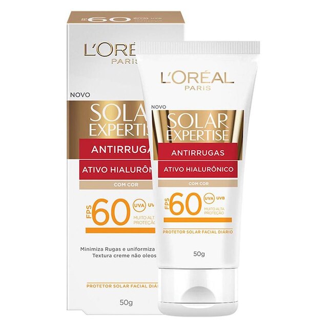 Protetor Solar Com Cor L'Oréal Paris Solar Expertise Antirrugas FPS 60 50g