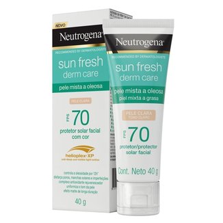 Protetor Solar com Cor Neutrogena - Sun Fresh Oily Skin FPS 70 Clara