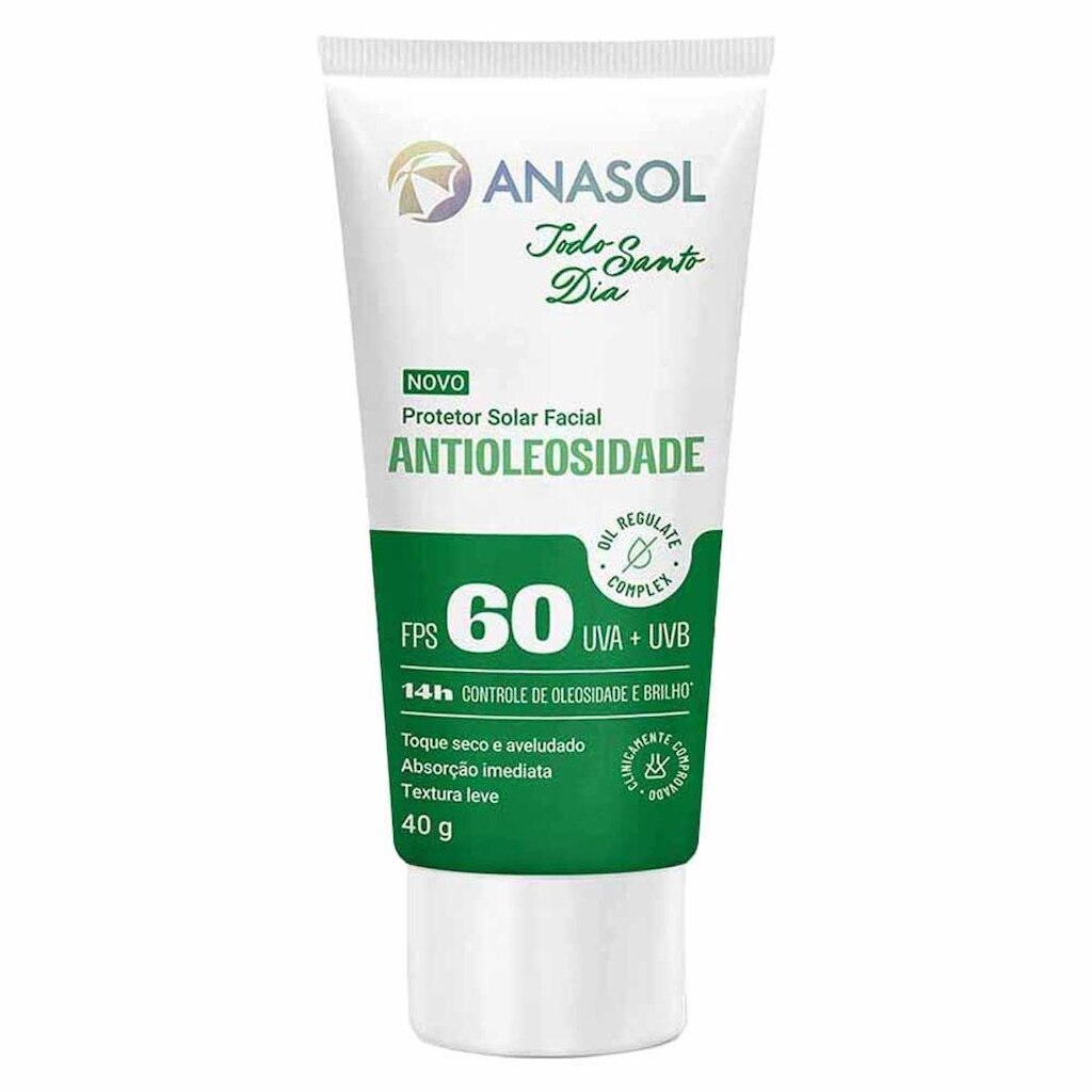 Protetor Solar Facial Anasol Antioleosidade FPS 60 40g