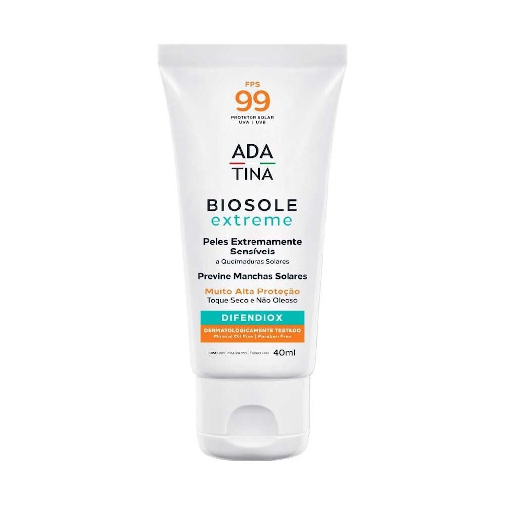 Protetor Solar Máximo Bloqueio Anti-Melasma Ada Tina Biosole Extreme FPS 99 40ml