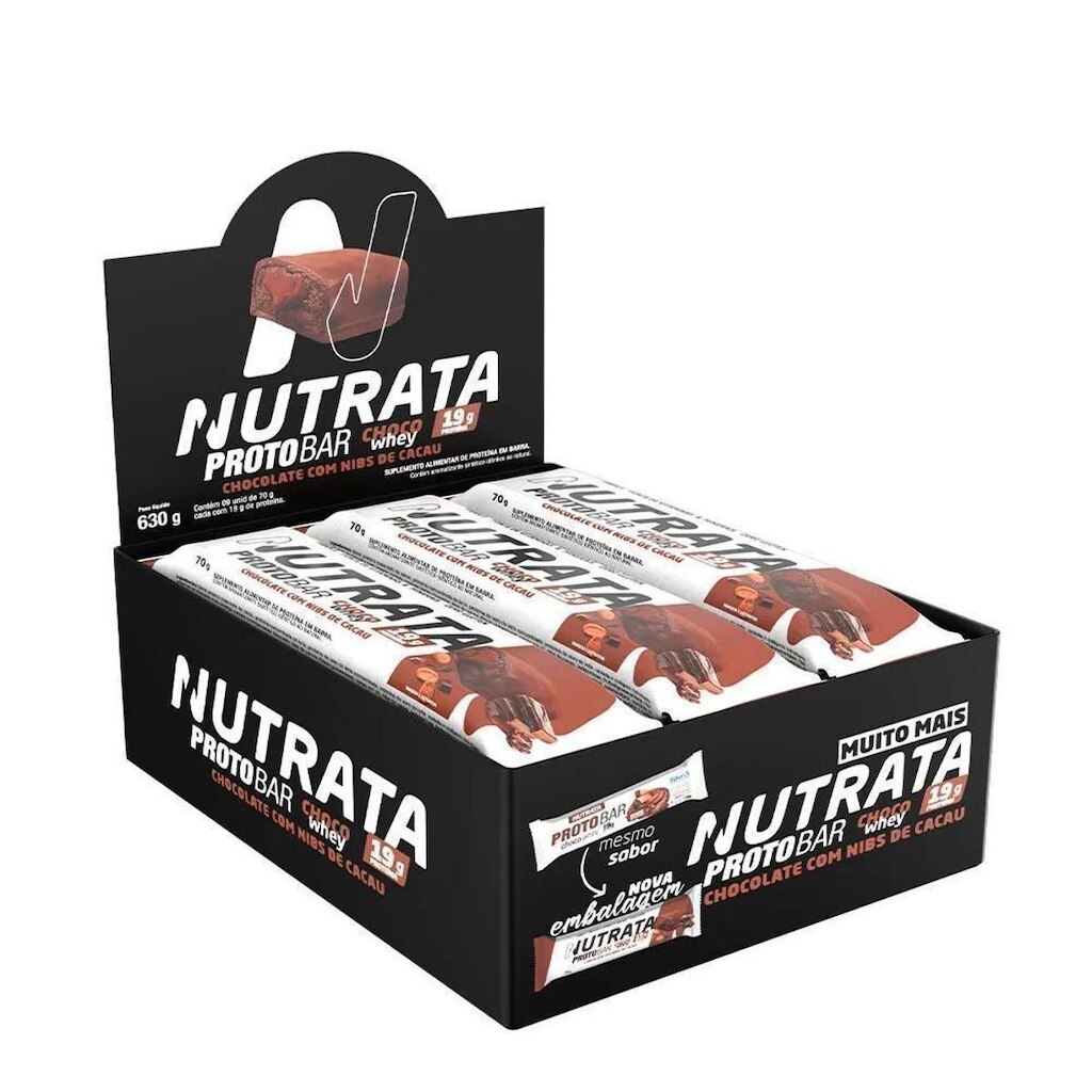 Proto Bar Sabor Choco Whey 9 Unidades de 70g Nutrata