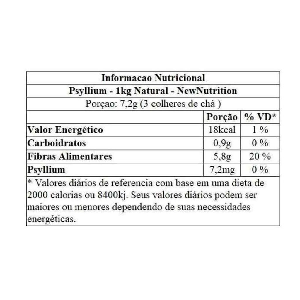 Psyllium Fibra Alimentar em Pó 1Kg New Nutrition