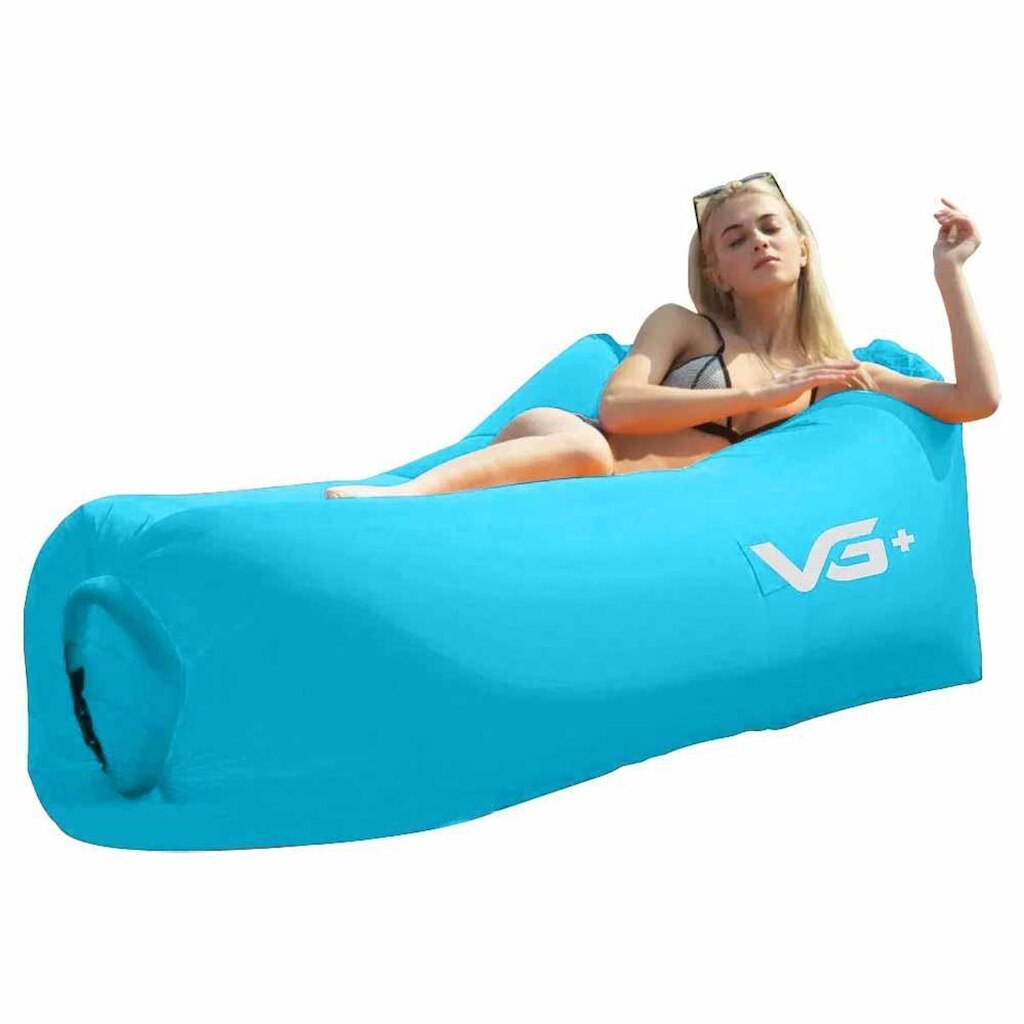 Puff de Ar Inflável Camping Saco de Dormir Azul Claro VG+