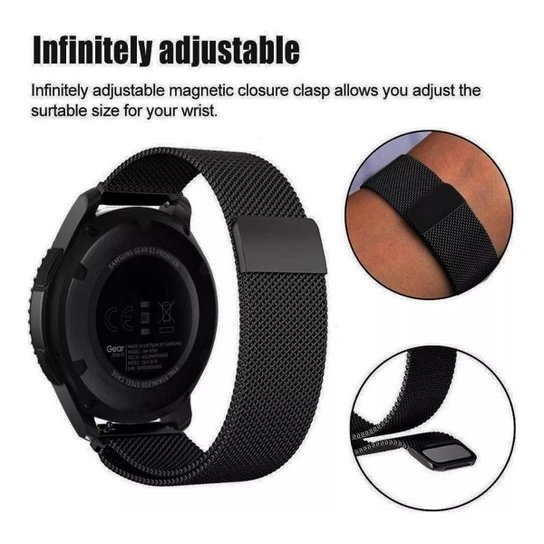 Pulseira Aço Milanese Encaixe Universal - Preto Menor preço em Pulseira Aço Milanese Encaixe Universal - Preto