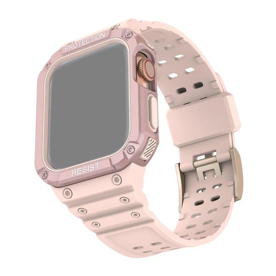 Pulseira Capa Armadura Frame compatível com Apple Watch 41mm 40mm 38mm Series - Rosa Menor preço em Pulseira Capa Armadura Frame compatível com Apple Watch 41mm 40mm 38mm Series - Rosa