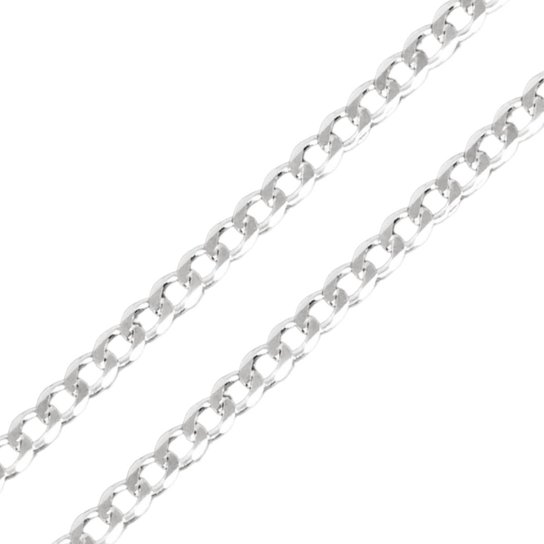 Pulseira de prata 925 masculina maciça elo grumet 1x1 3mm - Prata Menor preço em Pulseira de prata 925 masculina maciça elo grumet 1x1 3mm - Prata