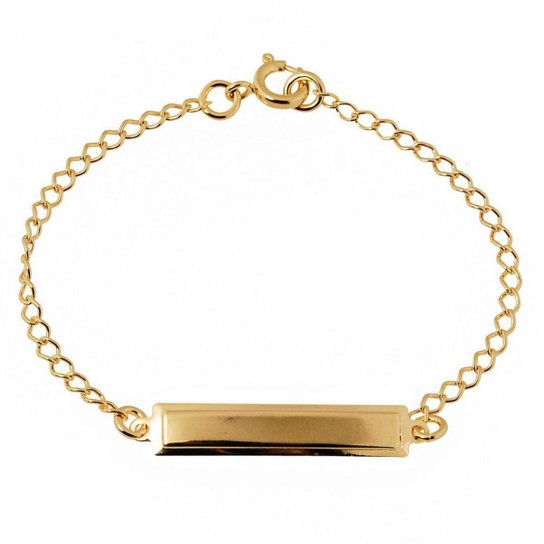 Pulseira Infantil Plaquinha Lisa 16cm Banhada a Ouro 18K - OPU7030-16 - Dourado Menor preço em Pulseira Infantil Plaquinha Lisa 16cm Banhada a Ouro 18K - OPU7030-16 - Dourado