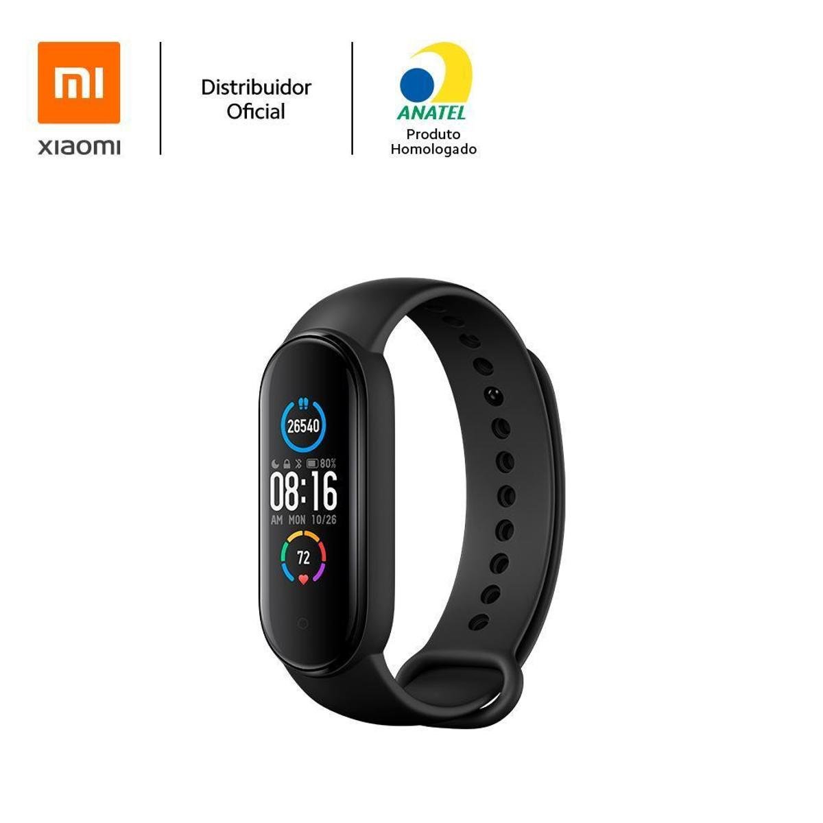 pulseira mi band 5 preta
