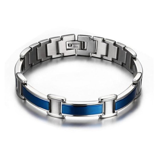 Pulseira Jr Men Magnética energia em aço Azul - Azul Menor preço em Pulseira Jr Men Magnética energia em aço Azul - Azul